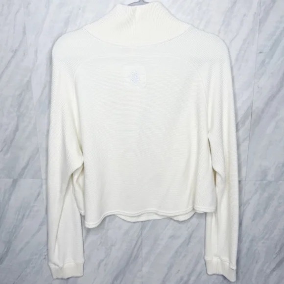 Free People FP Movement So Fly Ribbed Henley Layer Top Medium - Picture 7 of 9